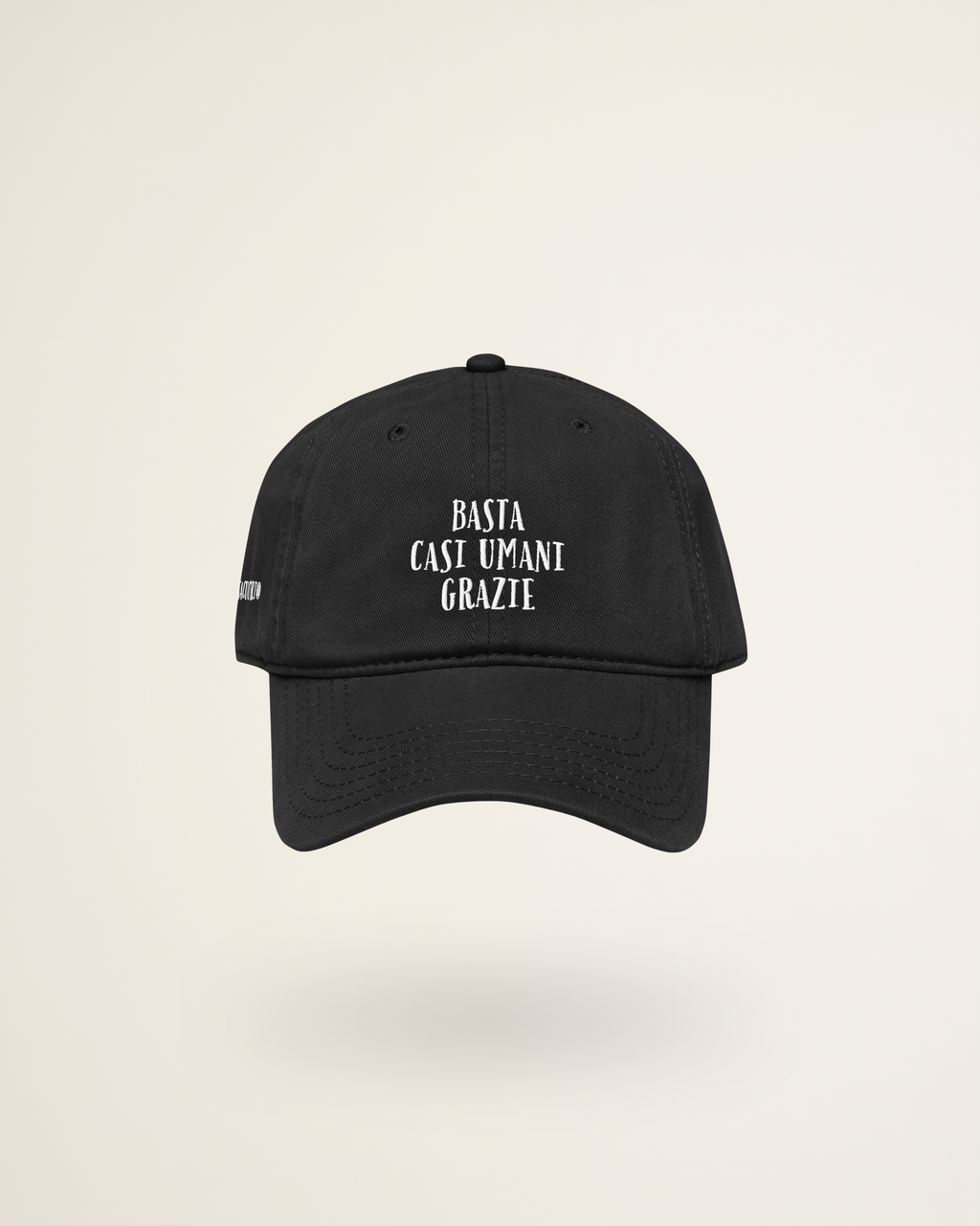 BASEBALL HAT BASTA CASI UMANI, GRAZIE. (Black Edition)