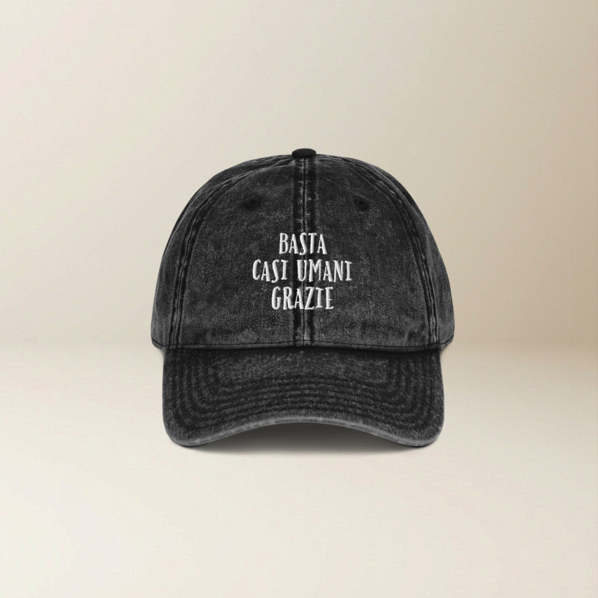 Cappello "Basta Casi Umani, Grazie"