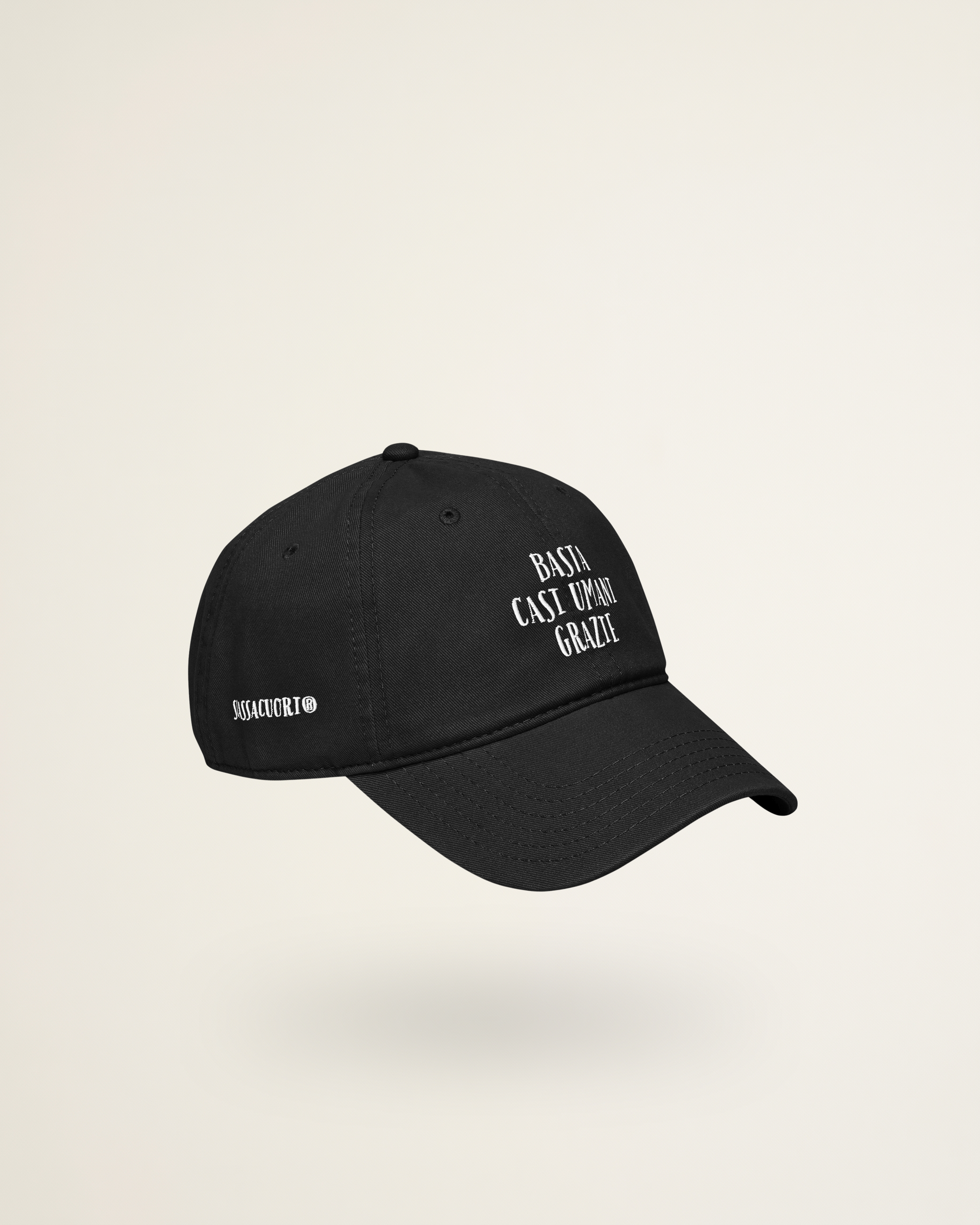 BASEBALL HAT BASTA CASI UMANI, GRAZIE. (Black Edition)