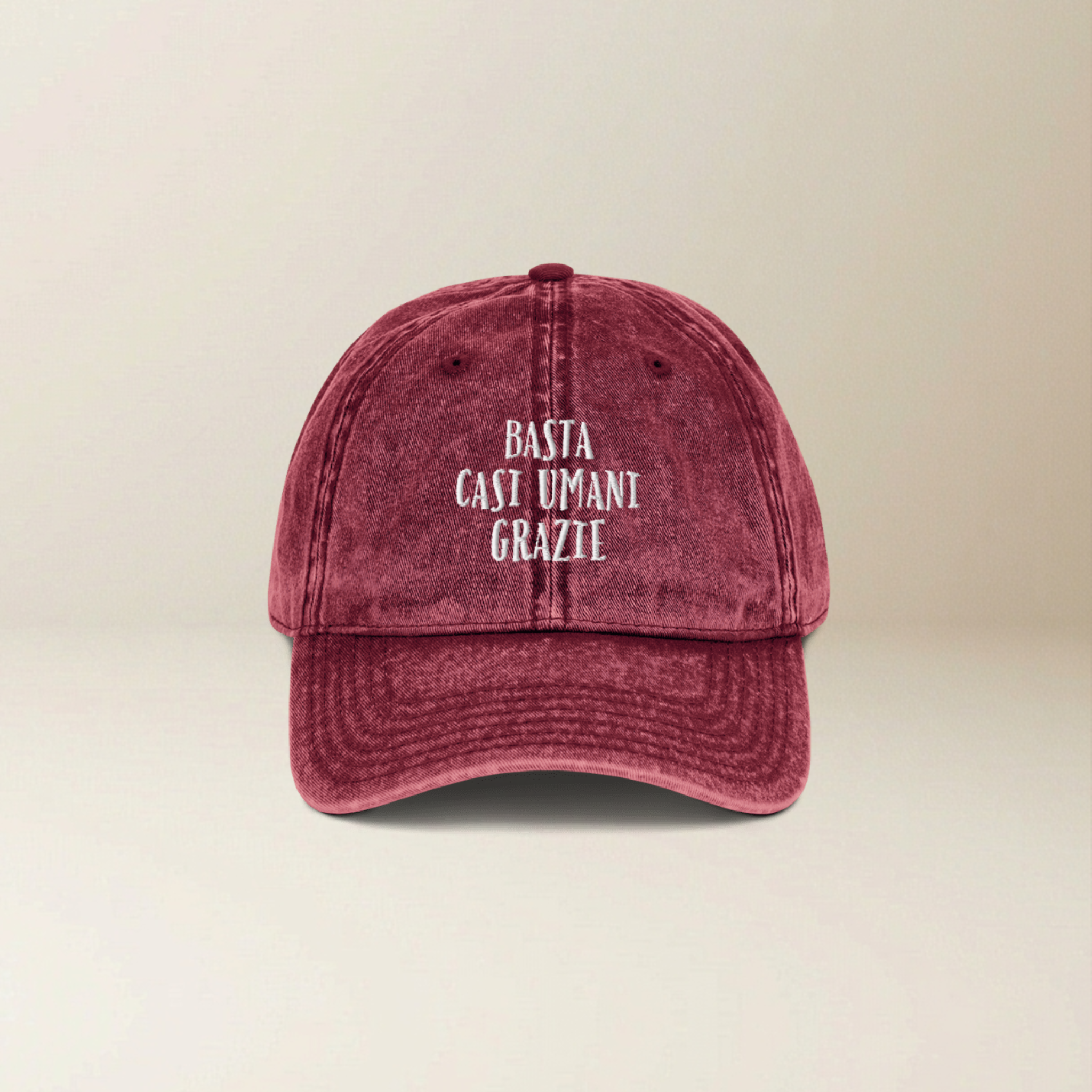 Cappello "Basta Casi Umani, Grazie"