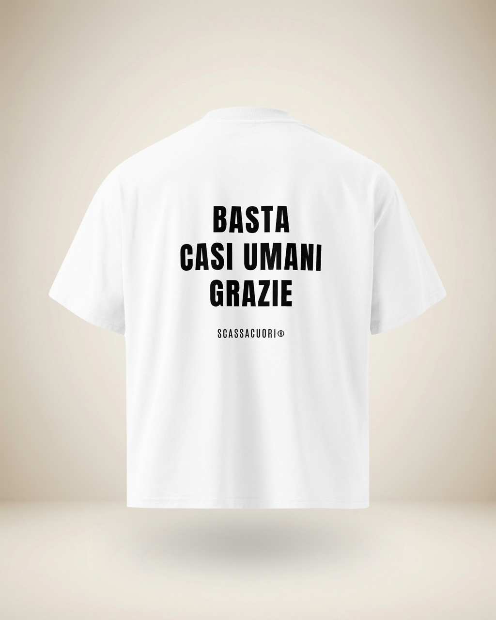 T-SHIRT BASTA CASI UMANI, GRAZIE (B/P)
