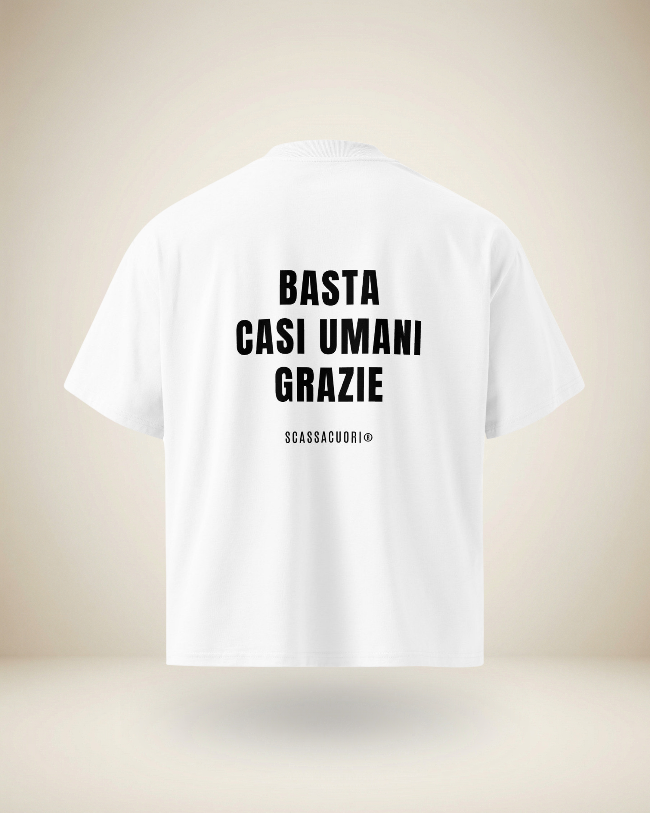 T-SHIRT BASTA CASI UMANI, GRAZIE (B/P)