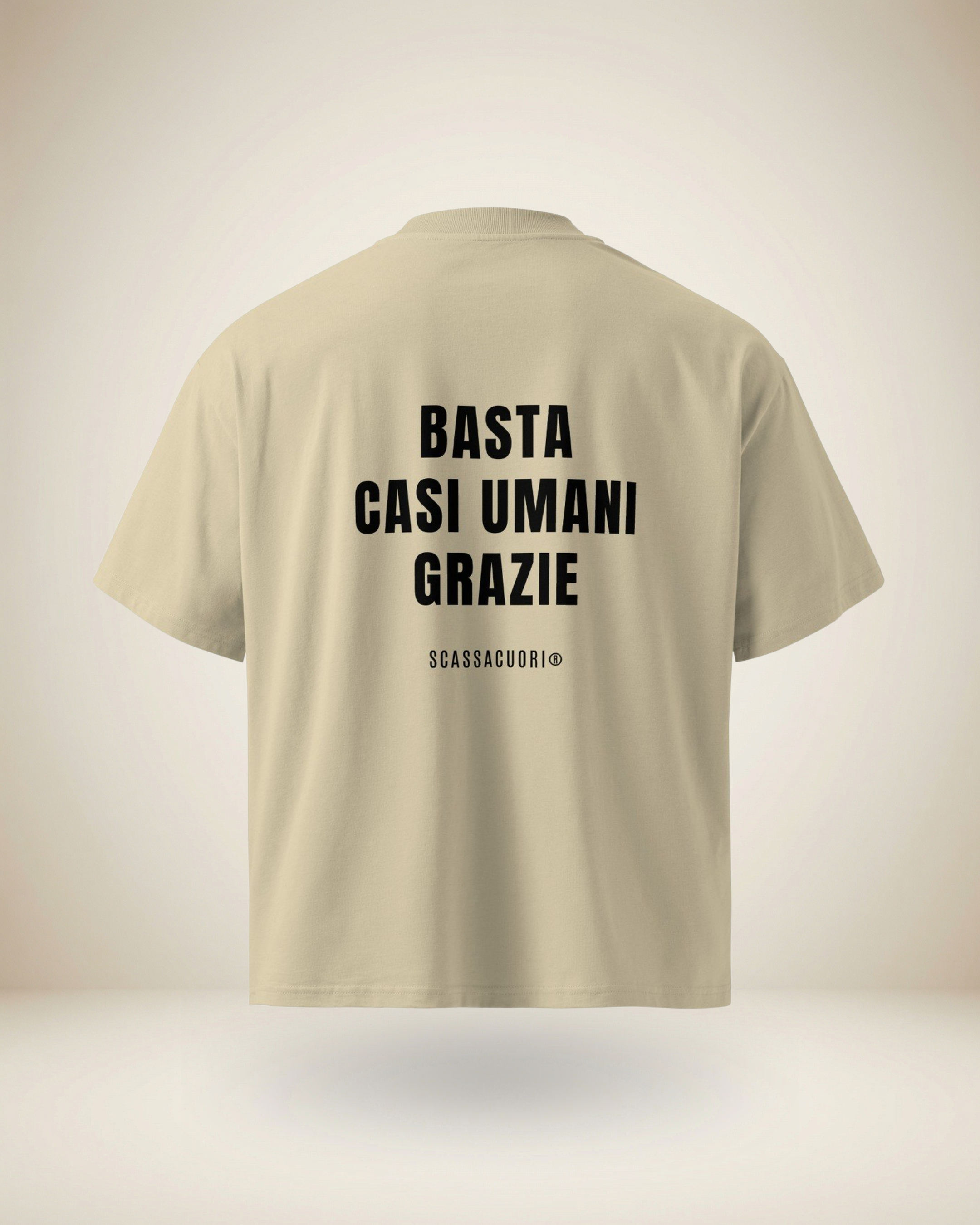 T-SHIRT BASTA CASI UMANI, GRAZIE (B/P)