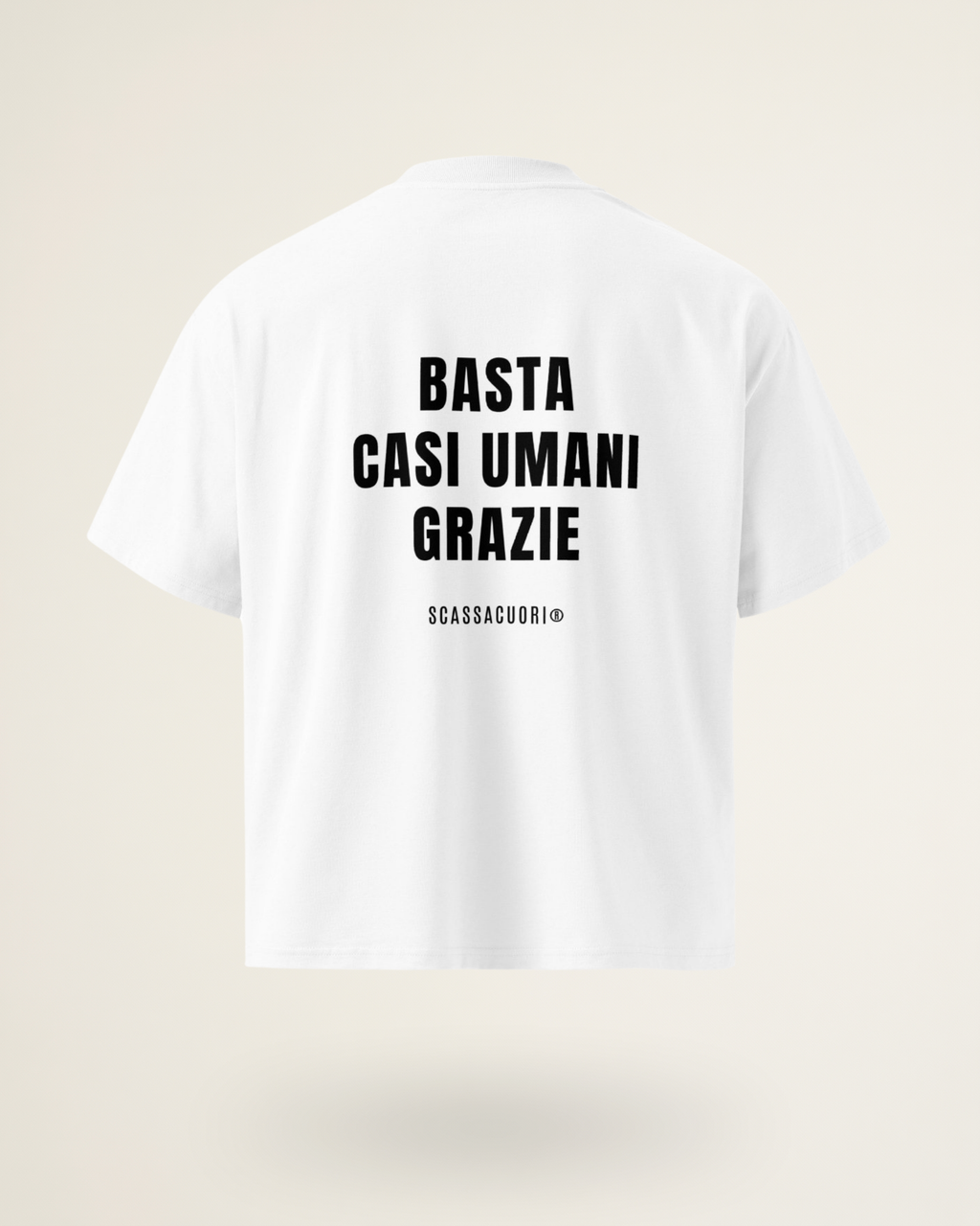 T-SHIRT BASTA CASI UMANI, GRAZIE (B/P)