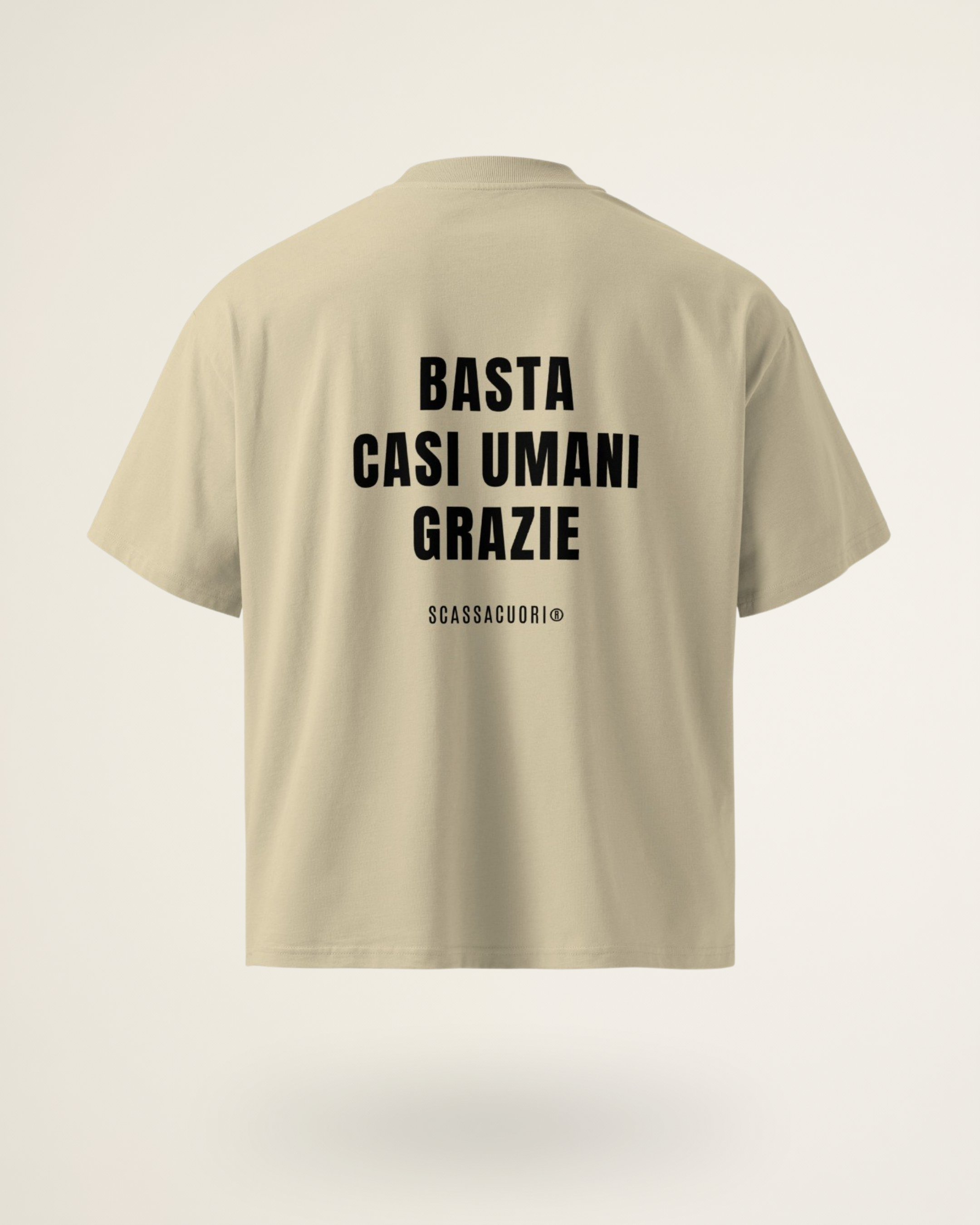 T-SHIRT BASTA CASI UMANI, GRAZIE (B/P)