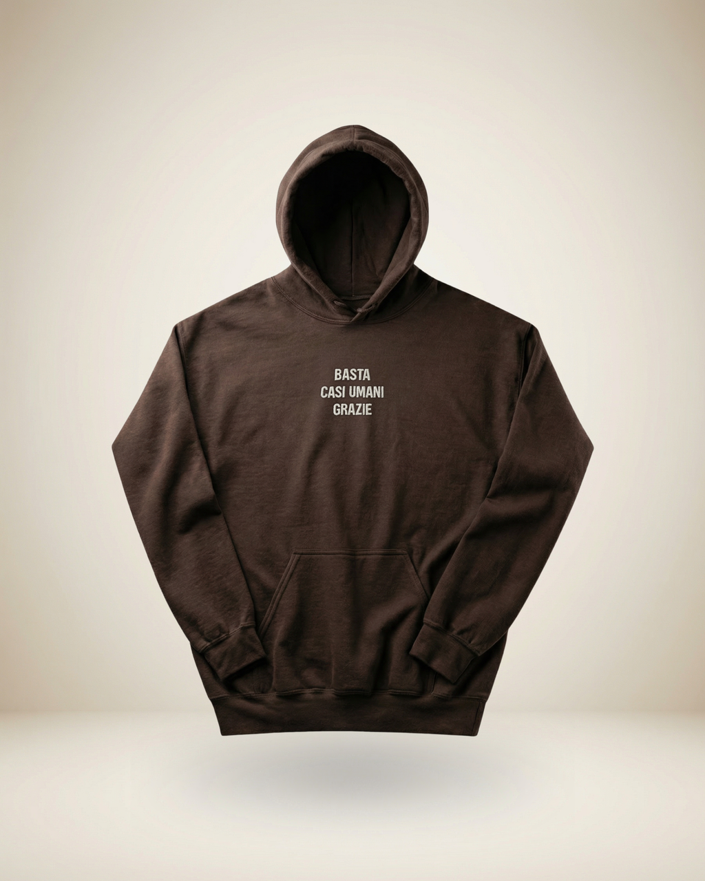 HOODIE BASTA CASI UMANI GRAZIE - FRONTE