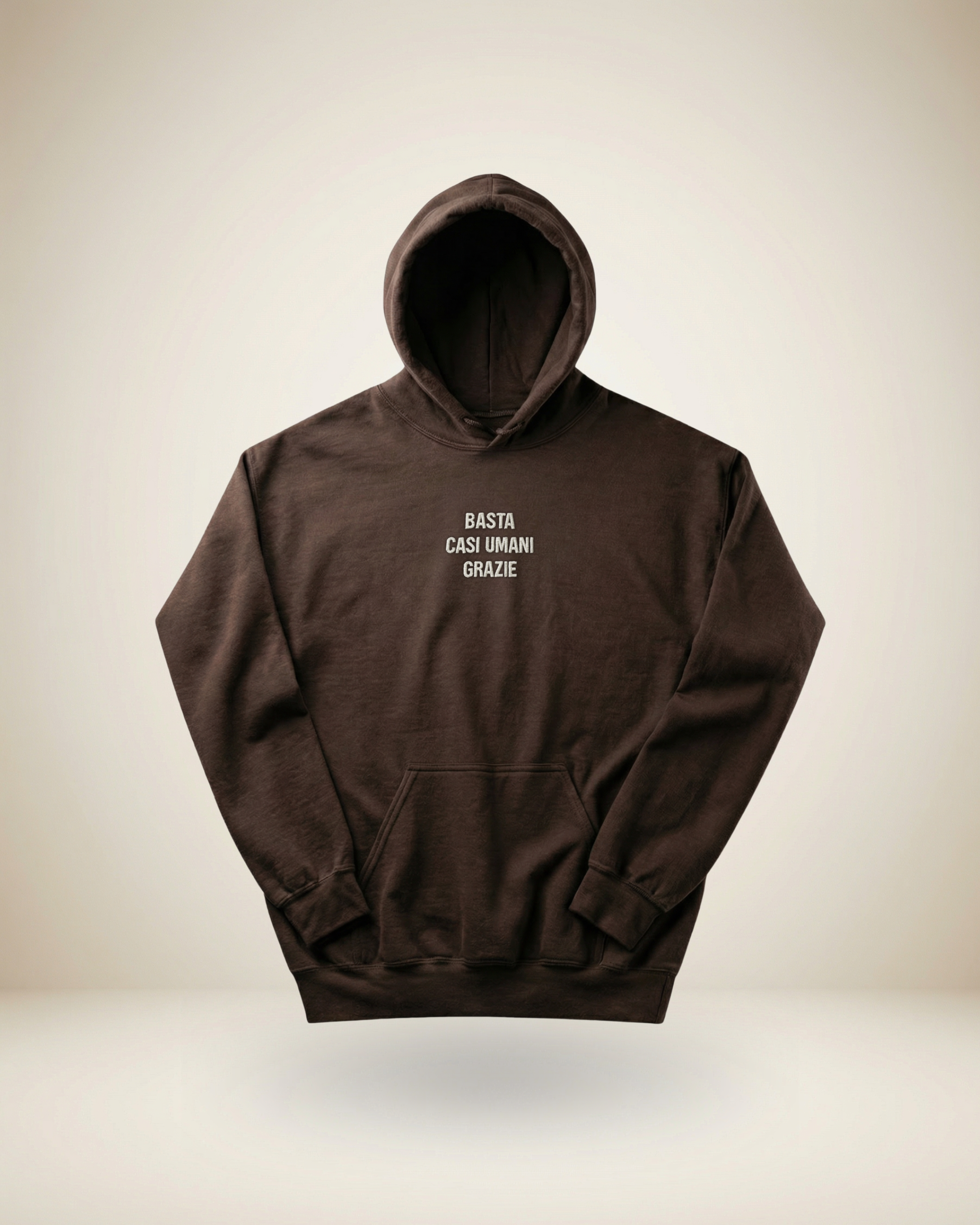 HOODIE BASTA CASI UMANI GRAZIE - FRONTE