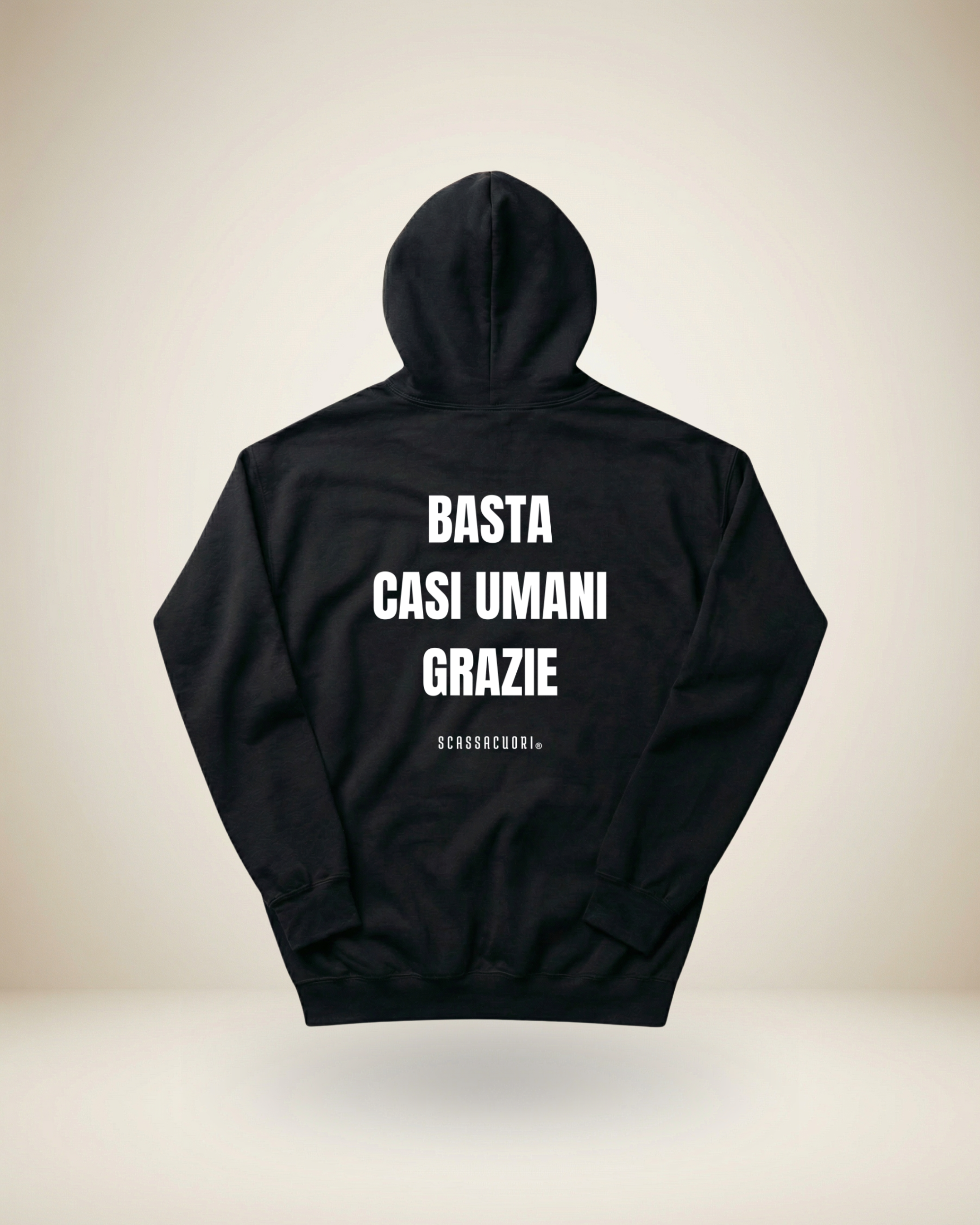 HOODIE BASTA CASI UMANI GRAZIE - RETRO